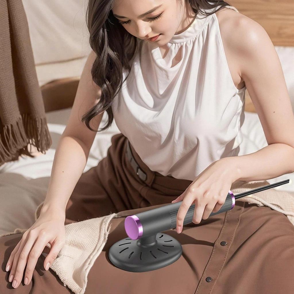 Портативный мини-паровой утюг Быстрый нагрев Двойное использование Отпаривание или глажка для дома, путешествий, быстрая коррекция - Хаки Серо-пурпурный