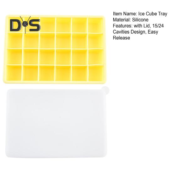 Силиконовый лоток для льда с крышкой, 15/24 ячейки, легко вынимается, не содержит бисфенол А, летний холодильник, пресс-форма для приготовления коктейлей и виски, льдогенератор, кухонные принадлежности