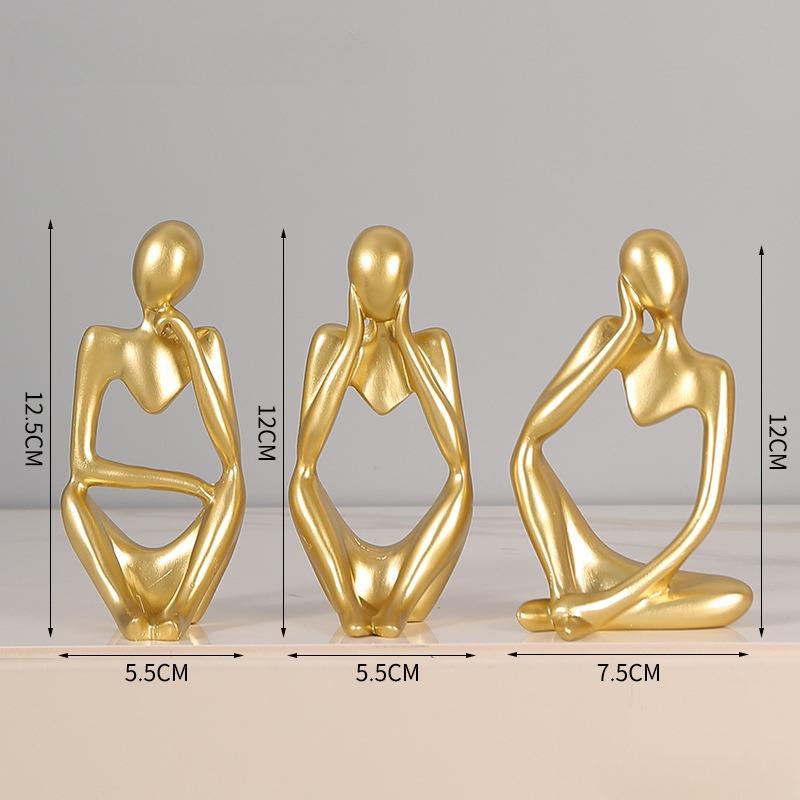 1pc Thoughtful Character Statue Ornament Decorative Figurine Office Desk Decoration Art Sculpture Gifts Home Decor Accessories