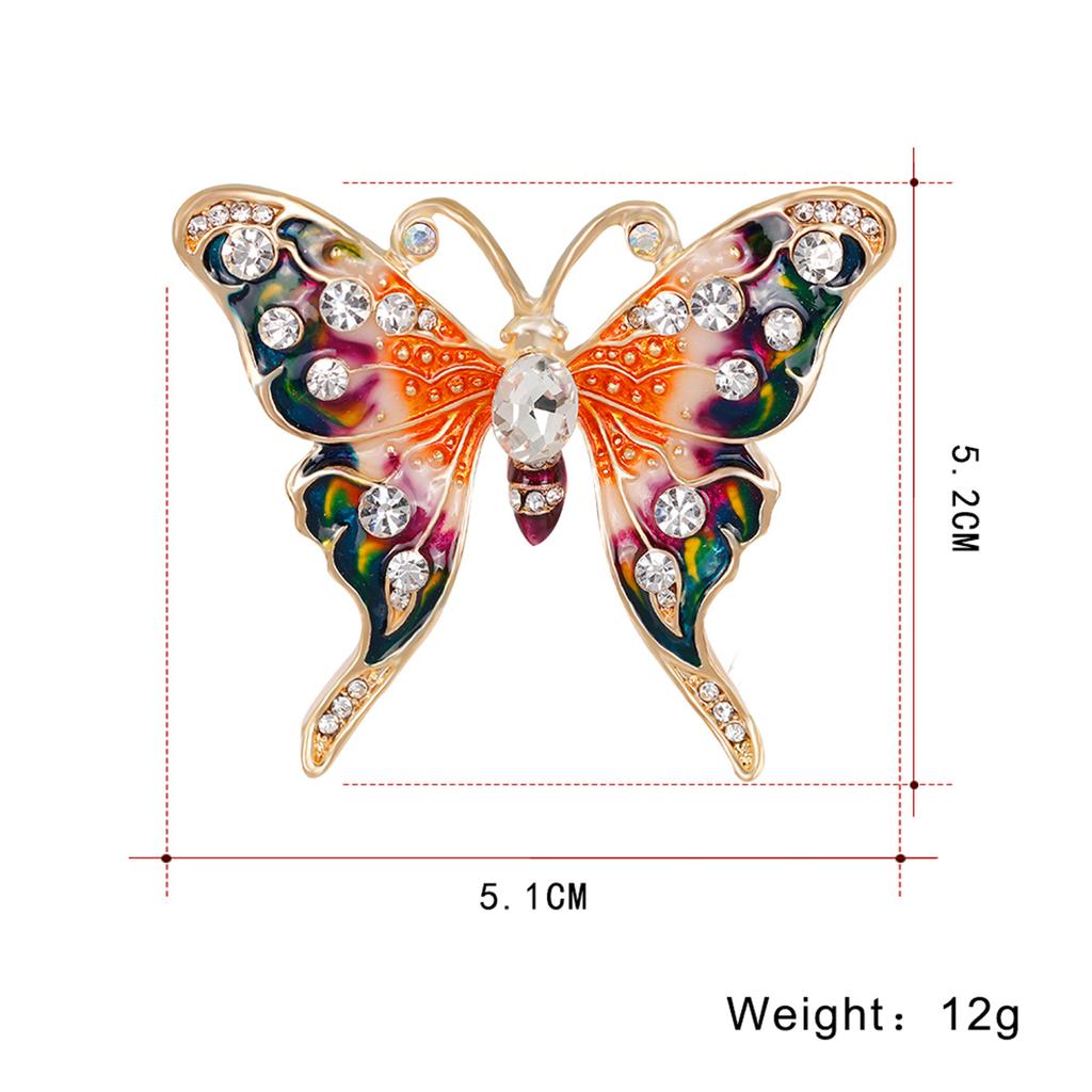 Rinhoo Shining Full Rhinestone Butterfly Brooch For Women Elegant Crystal Insect Collar Lapel Pins Animal Corsage Party Jewelry