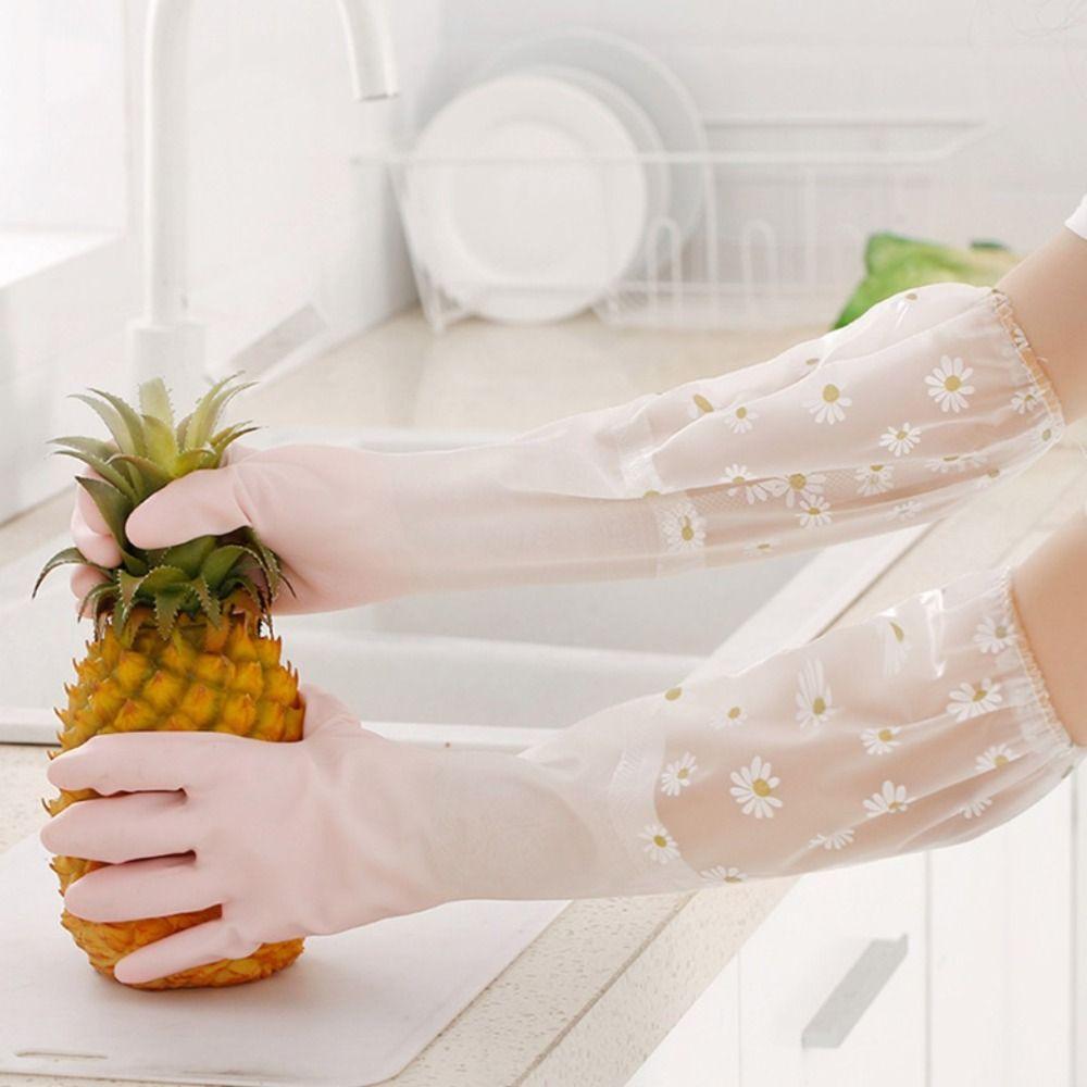 Waterproof Durable Kitchen Clean Tool Dishwashing Gloves Household Scrubber Cleaning Gloves