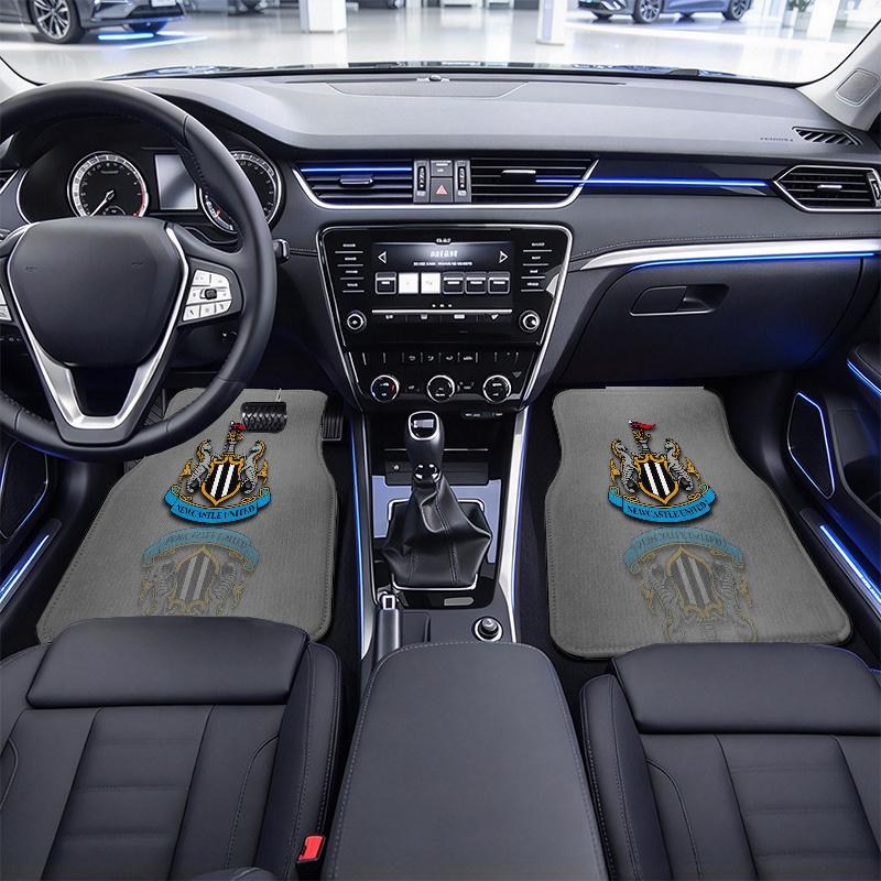 Newcastle United F.C Pattern Black Car Floor Mats Full Car Mats, XPE Non-Slip And Wear-Resistant Mats Suitable for SUV Interiors