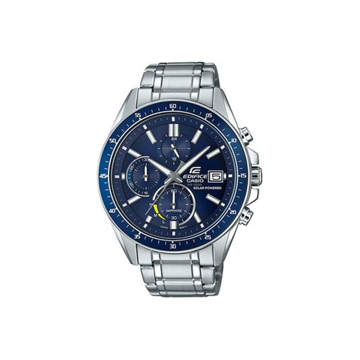 Casio Edifice Ocean Heart Classic Трехстрелочный Трехглазый Часы на Солнечной Батарее Кварцевые Мужские Часы Синие EFS-S510D-2AVUPR