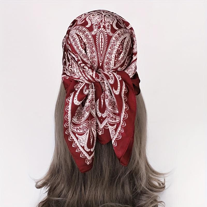 Новый небольшой квадратный шарф с принтом пейсли, мягкий атласный шелковистый тонкий шейный платок, солнцезащитный платок для взрослых женщин