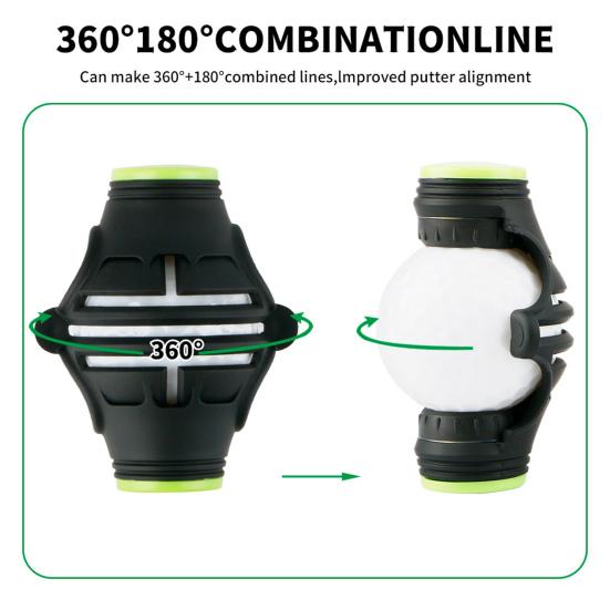 Маркер для мячей для гольфа с вращением на 360 градусов, инструмент для выравнивания тройной линии маркера мяча, трафарет для выравнивания маркера мяча, портативные аксессуары для гольфа