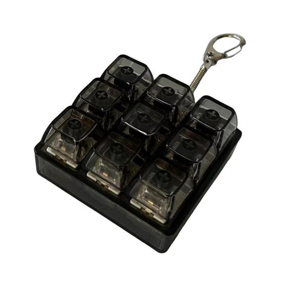 9-клавишная клавиатура Fidget Keychain, снятие стресса, тревоги, портативная, тихая, для детей и взрослых, механическая клавиатура с сенсорными клавишами