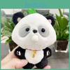 Soft Lovely Plush Panda Keychain Doll Cute Bubble Blowing Design Perfect For Gifts Collectibles And