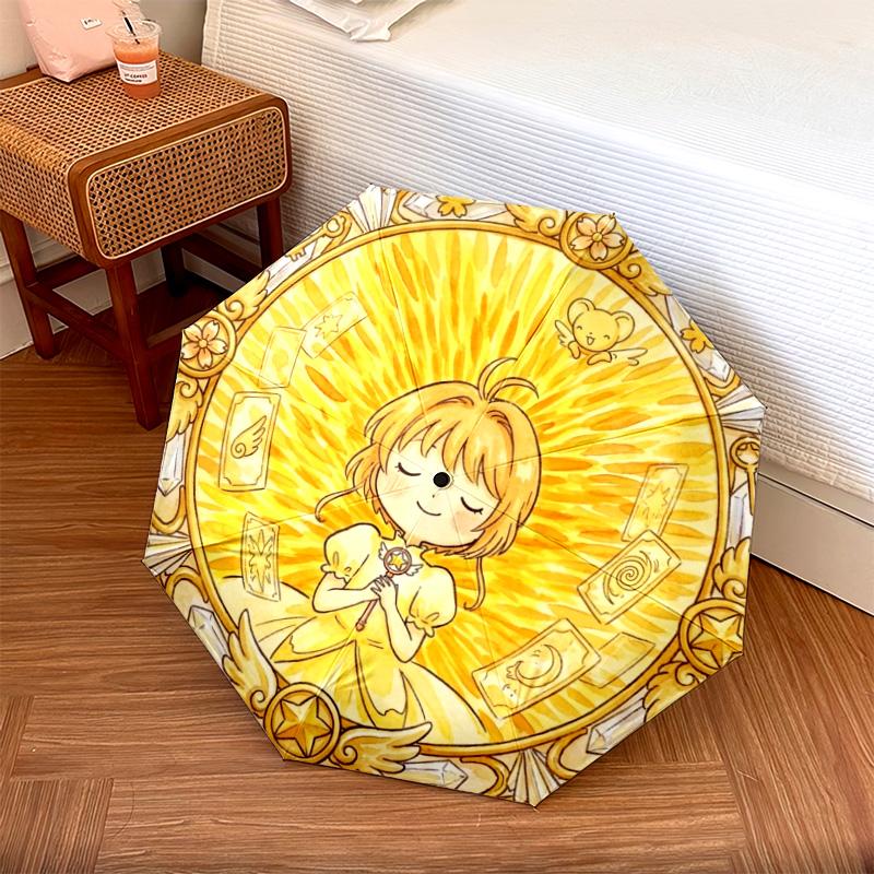 1 шт. Автоматический складной зонт с рисунком Cardcaptor Sakura, 8 спиц, портативный, складной, для путешествий, Рождественский, День рождения, Подарок