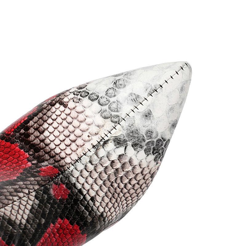 Snakeskin Tall Boots Women's Stiletto Knee High Boots 2024 Autumn Winter Thin High Heels Shoes Sexy Pointed Toe Footwear