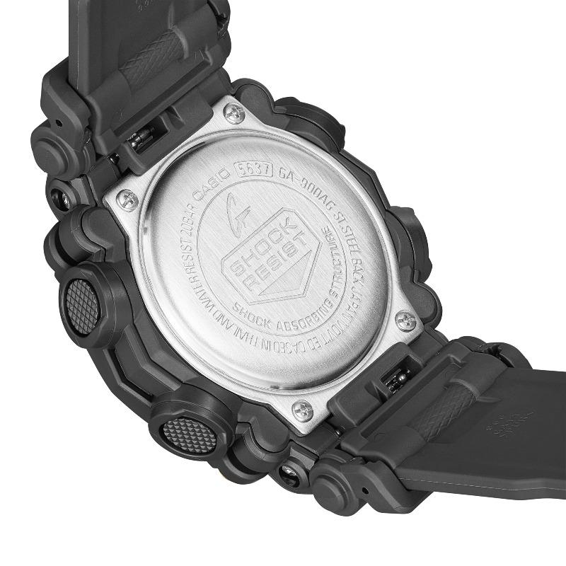 Casio Мужские часы G-SHOCK на смоляном ремешке, водостойкость 200 м, аналоговые, ударопрочные, кварцевые, GA-900AG-1A