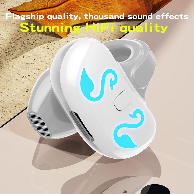 1Pc Ear Clip Wireless Headset V5.3 Non In Ear Single Ear OWS Bluetooth Earphones Running Sports Universal Headphones