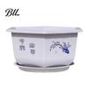 Durable Planters for Indoor Plants Hexagonal Flower Pot with Drainage Holes & Saucer Outdoor Plants, Weather Resistant Plastic Containers Garden