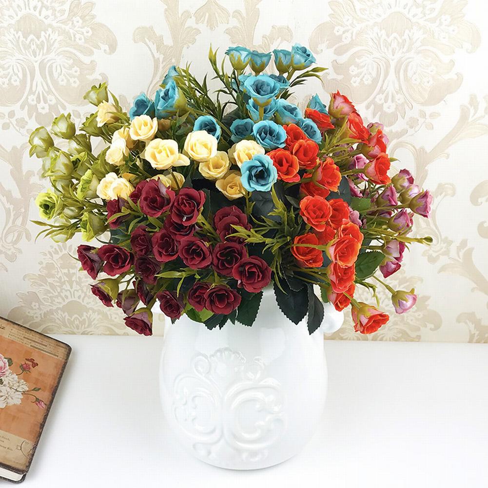 Романтический небольшой букет из 25 роз, реалистичные искусственные цветы и зелень