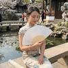 Cooling Tool Silk Hand Fan Chinese Style Hand Held Fan Fashionable Bamboo Hand Fan  Wedding Favors