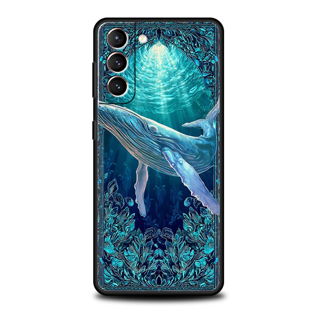 Чехол для телефона Cover для Samsung Galaxy S25 Edge S24 S23 S22 S20 S21 FE Ultra S10 S10E Plus 5G Мягкий ТПУ Capas Синий Океан Рыба Capas