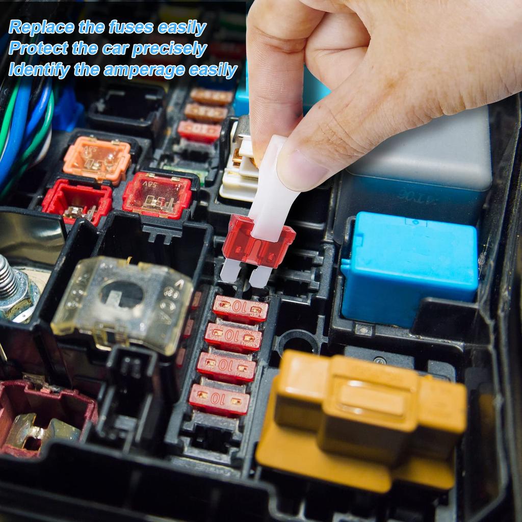 Jorest 60 шт. автомобильных предохранителей для автомобиля/грузовика/мотоцикла (2А 3А 5А 7,5А 10А 15А 20А 25А 30А 35А 40А), Мини плоский автомобильный предохранитель + 1 шт. зажим предохранителя