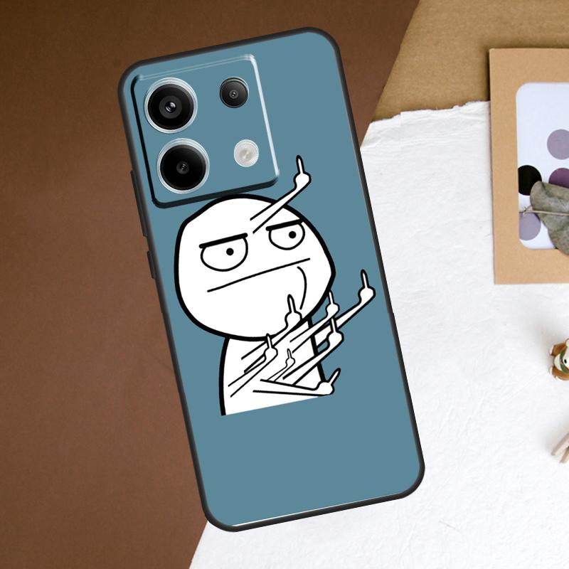 Смешной Чехол с Мемами Средний Палец Для Xiaomi Redmi Note 14 Pro 13 12 11 10 15 Pro Plus Redmi 15 14C 13C 10C 12C 15C Чехол