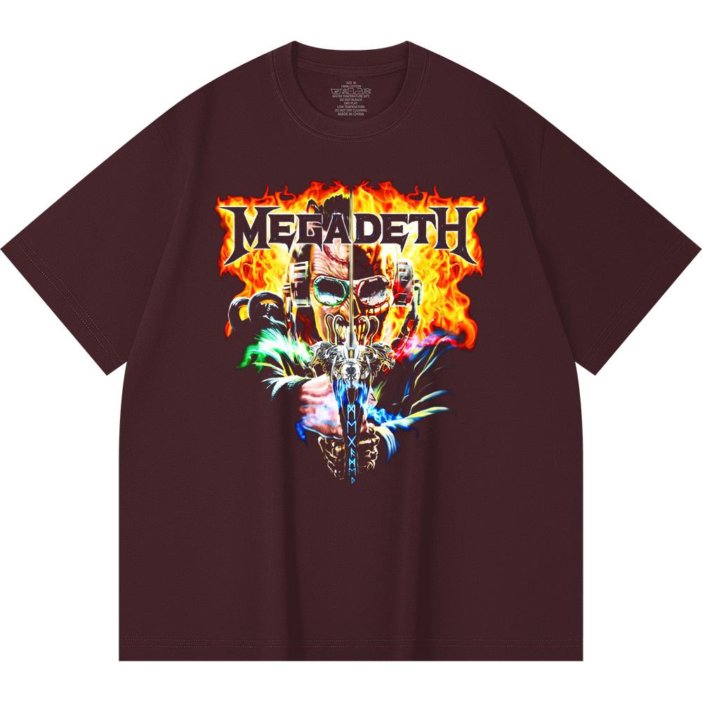 Хлопковая футболка плотностью 230 г/м² 100% Хлопок Heavy Metal Футболка с принтом рок-группы Популярная музыка Унисекс Тяжелая хлопковая футболка