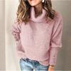 Fall and Winter Women's Caput Mortuum High Neck Knit Sweater