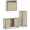 3 Piece Bathroom Furniture Set Sonoma Oak Particle Board
