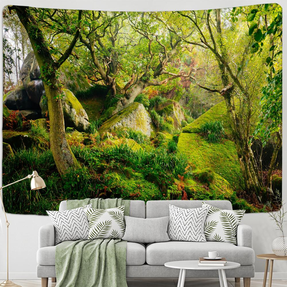 Снежная гора лес картина маслом гобелен настенный гобелен хиппи богемный психоделический тапиз комната гостиная декор