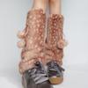 Fawn Dot Faux Fur Leg Warmers Fur Ball Mid-calf Socks Fashion Lolita Boots Cover  Streetwear