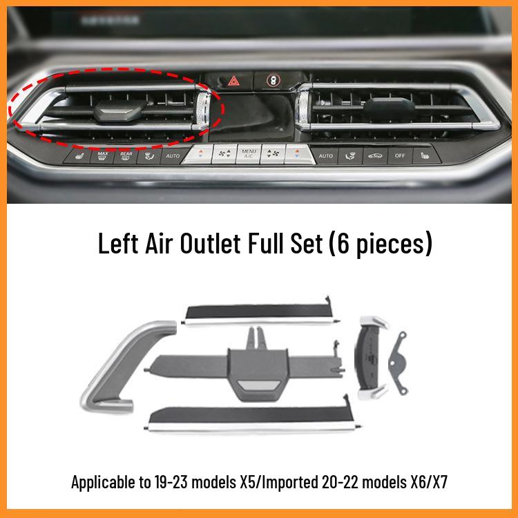 BMW X5/X6/X7 G05/G06/G07 Center Console Air Outlet Repair Kit - Silver Edge Style