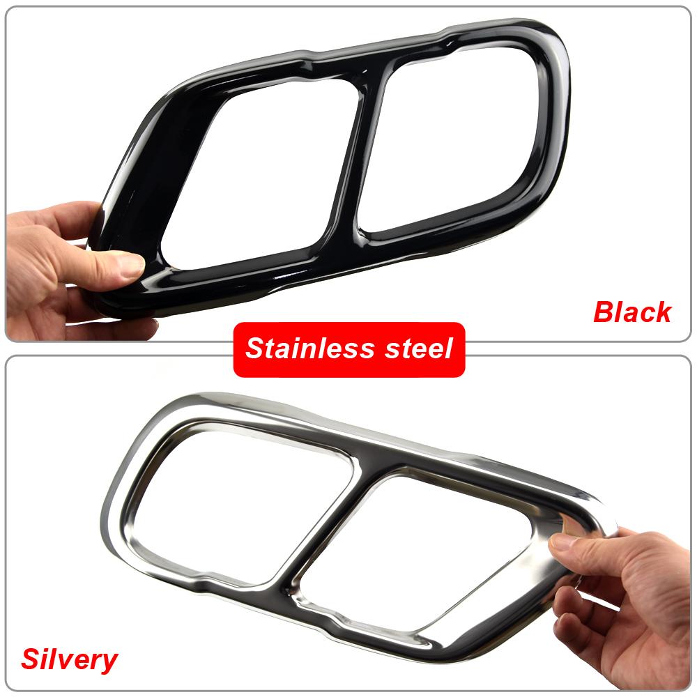 2pcs Car Muffler Exhaust Pipe Tail Cover Trim Exterior Aluminum high gloss black For BMW X5 G05 X6 G06 X7 G07 2019 2020 2021