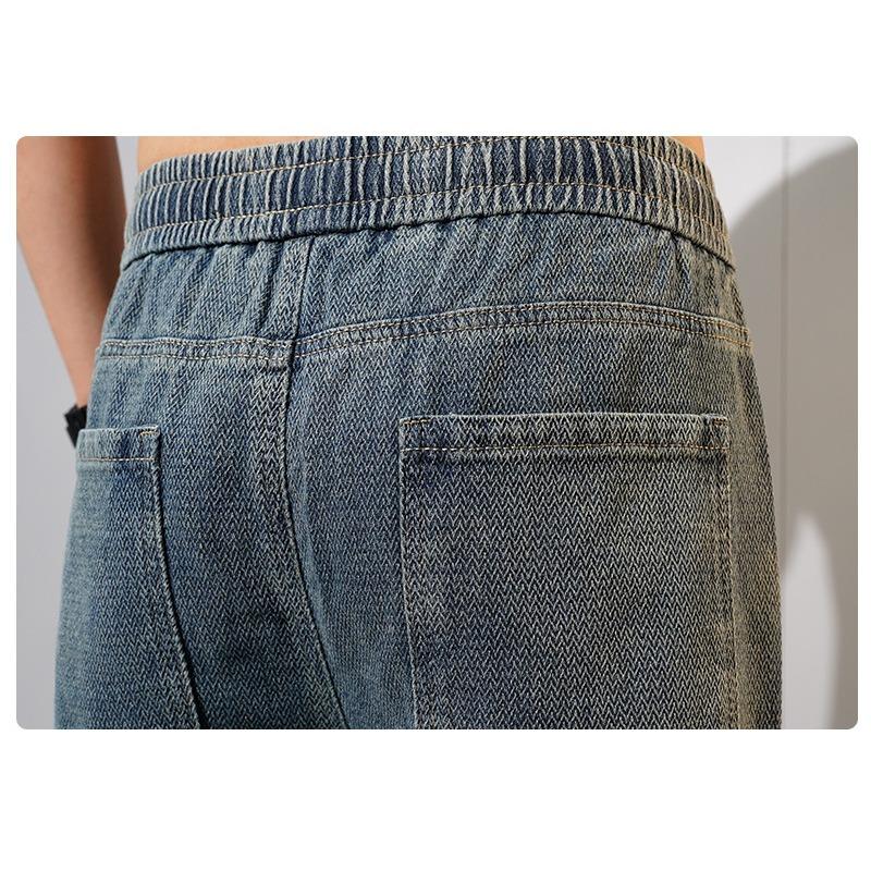 Мужские свободные прямые джинсы весна-осень новый стиль звездное небо узор тонкие повседневные удобные джинсы