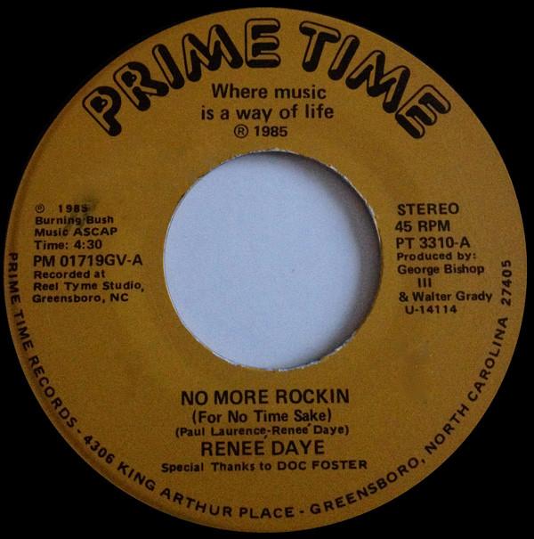 7-дюймовая пластинка RENE DAYE No More Rockin PM01719GV Prime Time Reco 1985 US SoulFunk Б/у