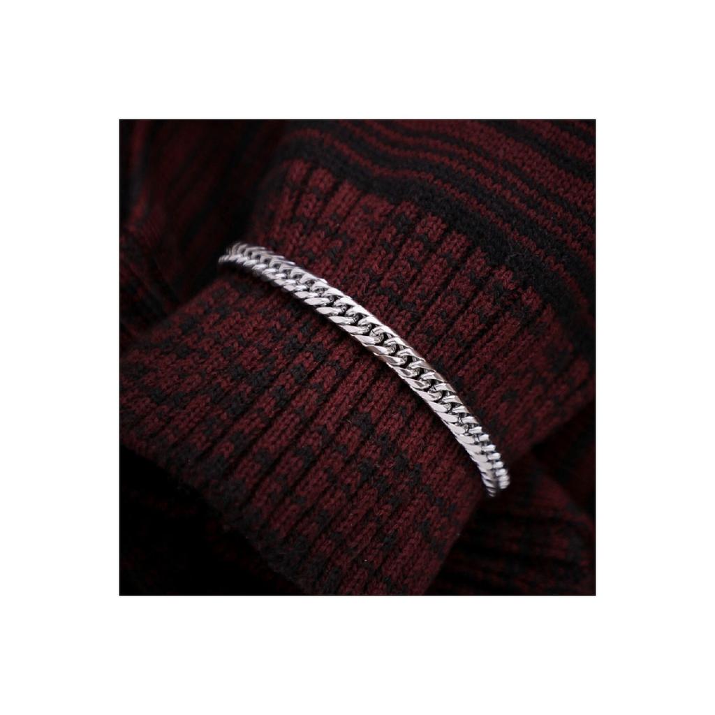 Браслет унисекс из кубинского серебра из стали