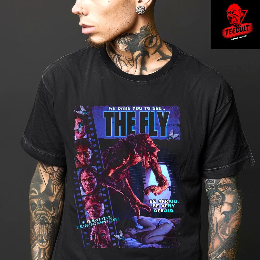 Men's and Women's T-shirts The Fly (1986) Retro Movie Horror Fantasy Unisex Vintage
