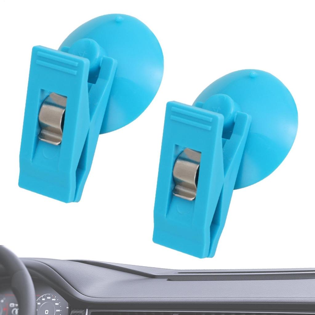 2 Pcs Car Suction Cup Ticket Clip with Strong Suction Cup Holds Securely Size