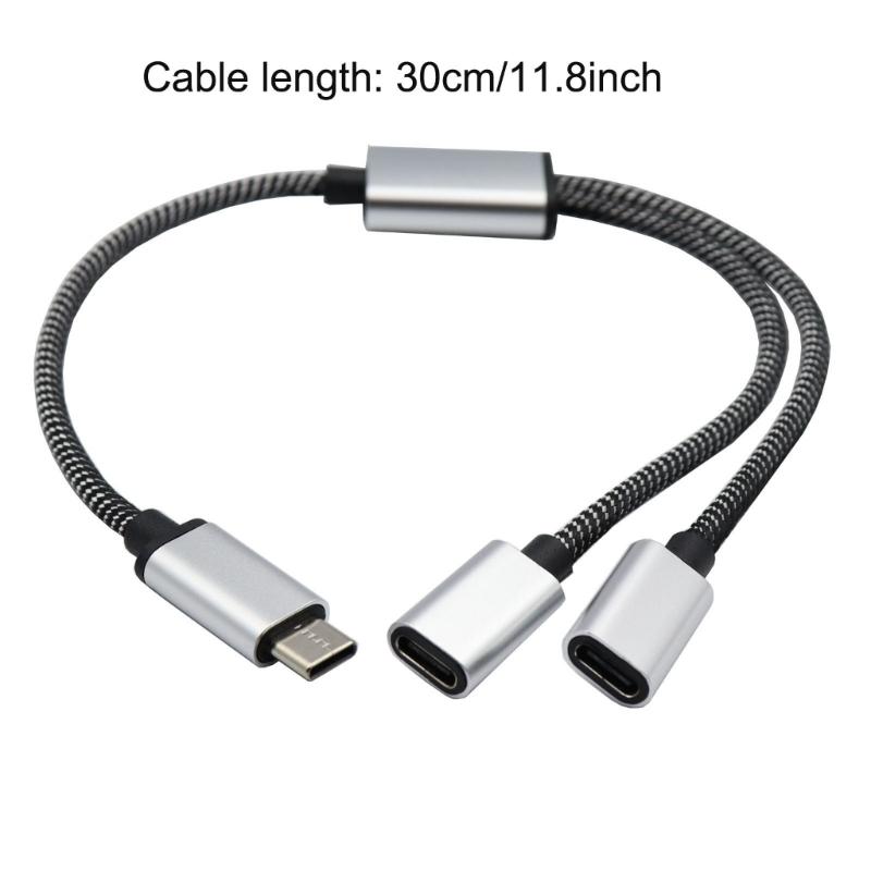 Разветвитель USB C (папа) на 2/3 USB C (мама) Кабели-конвертеры Несколько хабов Порт USB C Хаб Зарядное устройство Адаптер для разделения питания 11,81 дюйма