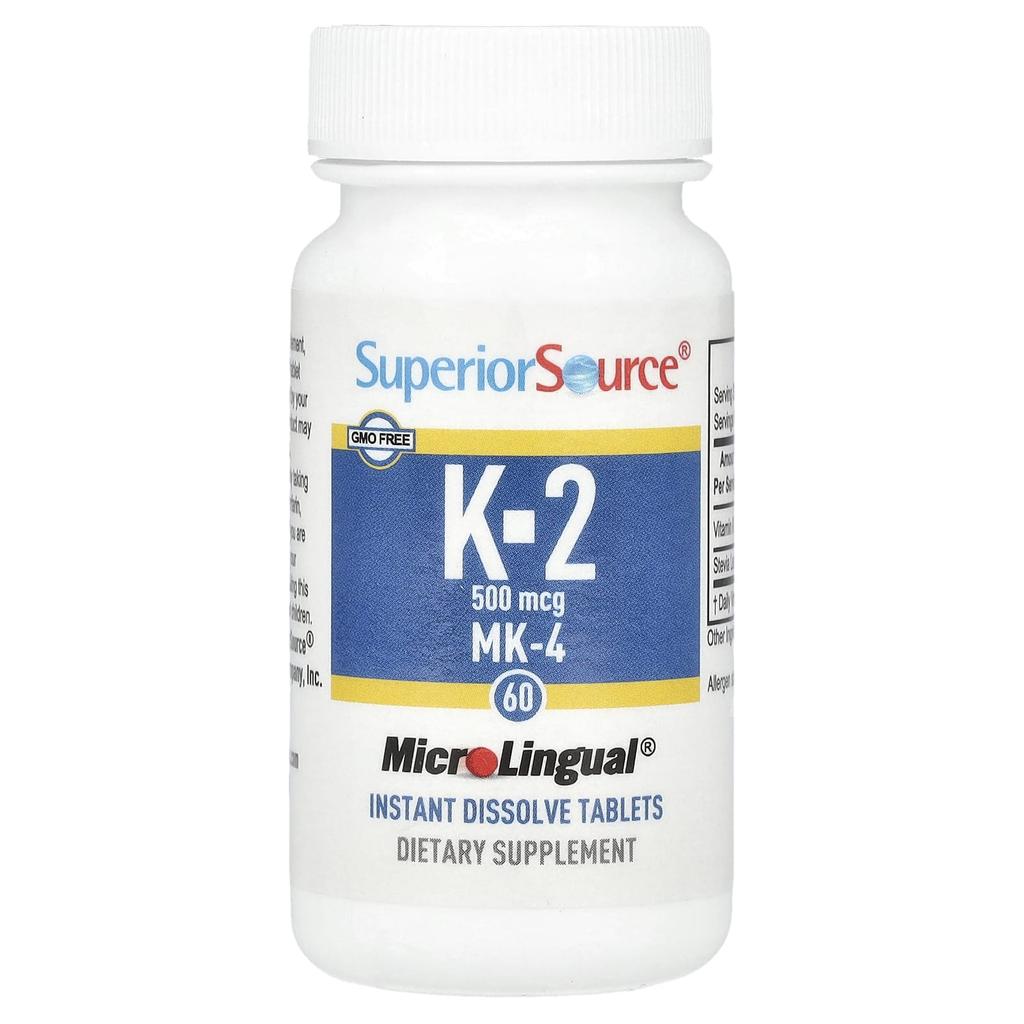 Vitamin K-2, 500Mcg, Instant Dissolve Microlingual 60 Tablets