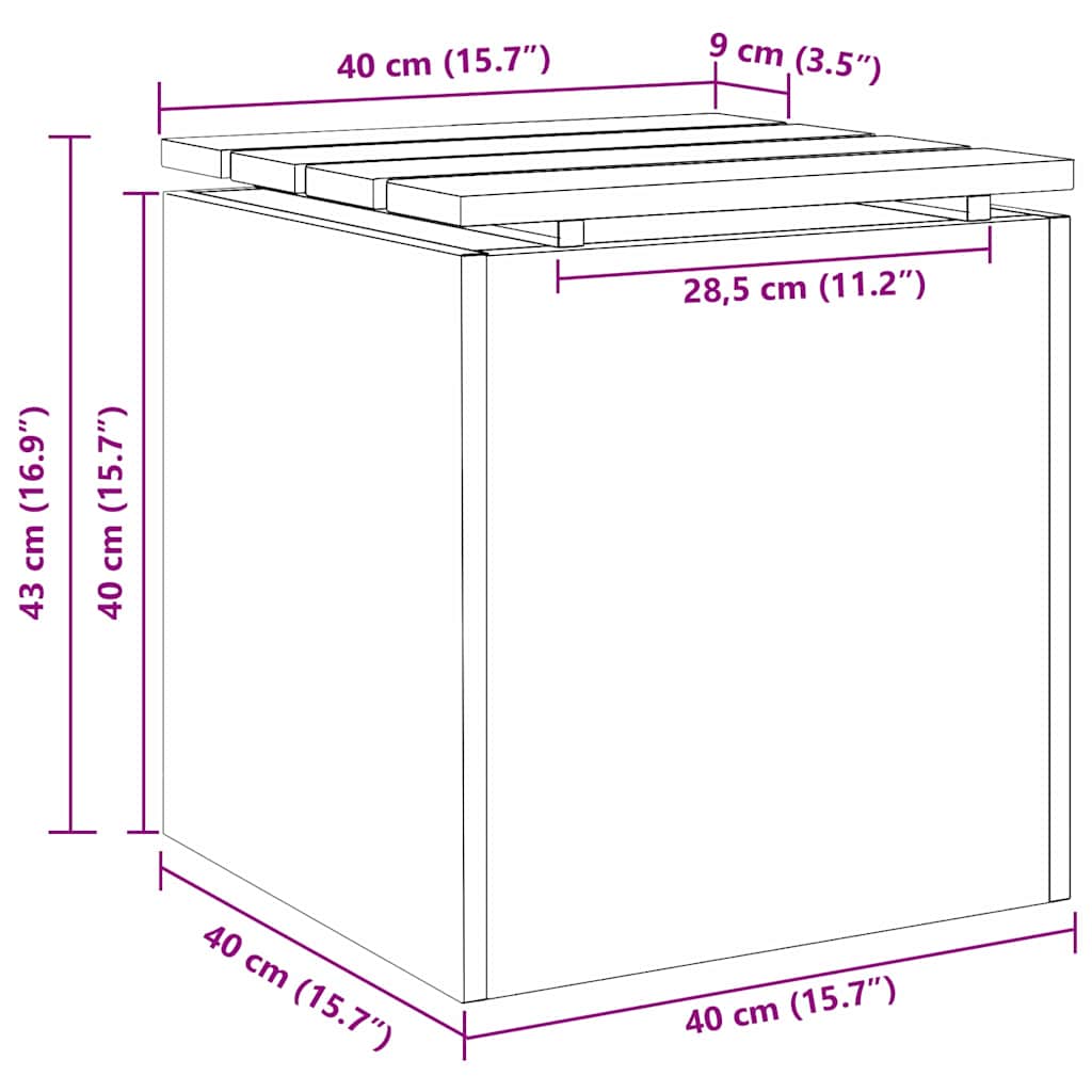 Garden Bench White 40 x 40 x 43 cm