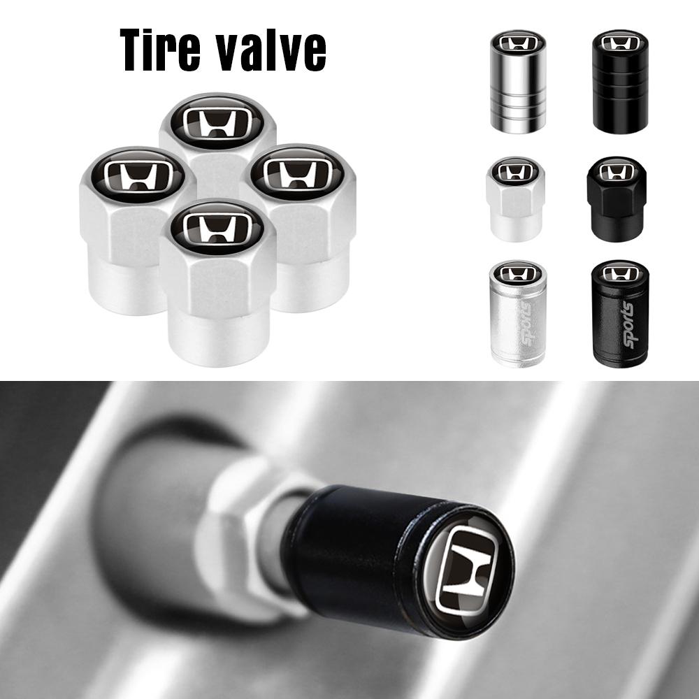 4Pcs Metal Car Badge Wheel Tire Valve Caps For Honda Civic XR-V HR-V City Accord Odyssey Spirior Jazz aij256