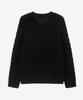 MINDBRIDGE [Hoite] Wool Blend Cable V-Neck Semi-Oversized Knit