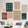 Merry Christmas Posters and Prints Christmas Wall Art Canvas Painting Happy Holiday Pictures Room Wall Decor Home Decoration