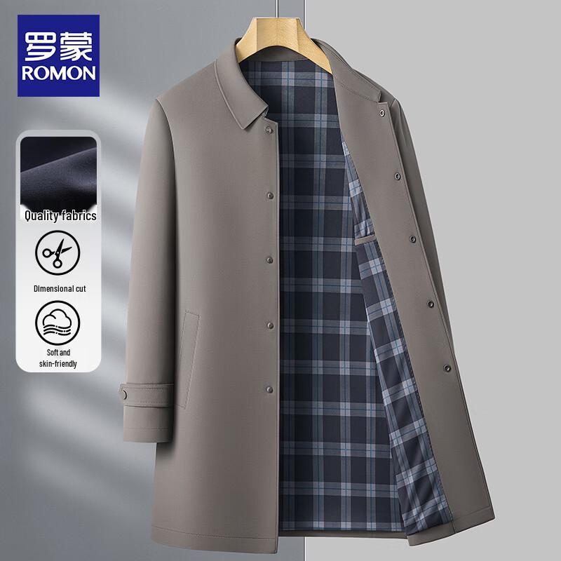 ROMON Men's Mid-length Lapel Jacket