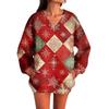 Women's Casual And Fashionable Christmas Print Long-Sleeved Top