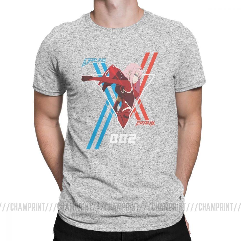 Darling 002 Darling In The Franxx Zero Two Футболка для мужчины с коротким рукавом Хлопок