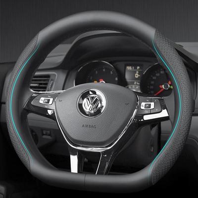 Чехол на руль автомобиля Черная Кожа Замша Для Volkswagen VW Golf 7 GTI Golf R MK7 VW Polo GTI Scirocco 2015 -2024