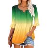 3/4 рукава топы для женщин повседневные оборки V-образный вырез футболки рабочие блузки нарядные туники топы