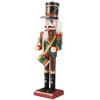 Nutcracker Soldier Puppet Ornament Wooden Walnut Soldier Crafts Color Painted Fine Workmanship Decorative Desktop Figure