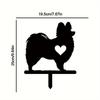 Милый колышек для сада с собакой, железный силуэт, металлический знак для двора, креативное украшение для двора и сада на открытом воздухе для увековечивания памяти питомца