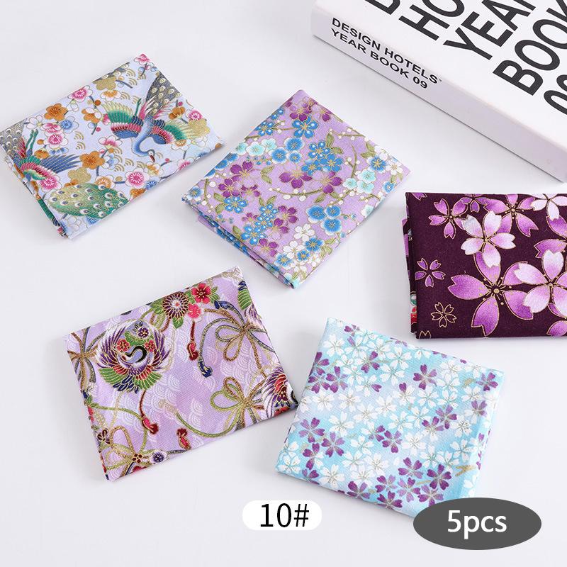 5 шт. Разноцветная хлопчатобумажная ткань для одежды для кукол ручной работы, мелкая цветочная ткань, набивная ткань, материал для пэчворка ручной работы, сделай сам