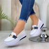 Women's Vulcanized Shoes Summer New Round Toe Leather Women's Sports Shoes Outdoor Flat Sports Women's Flat Shoes Large Size