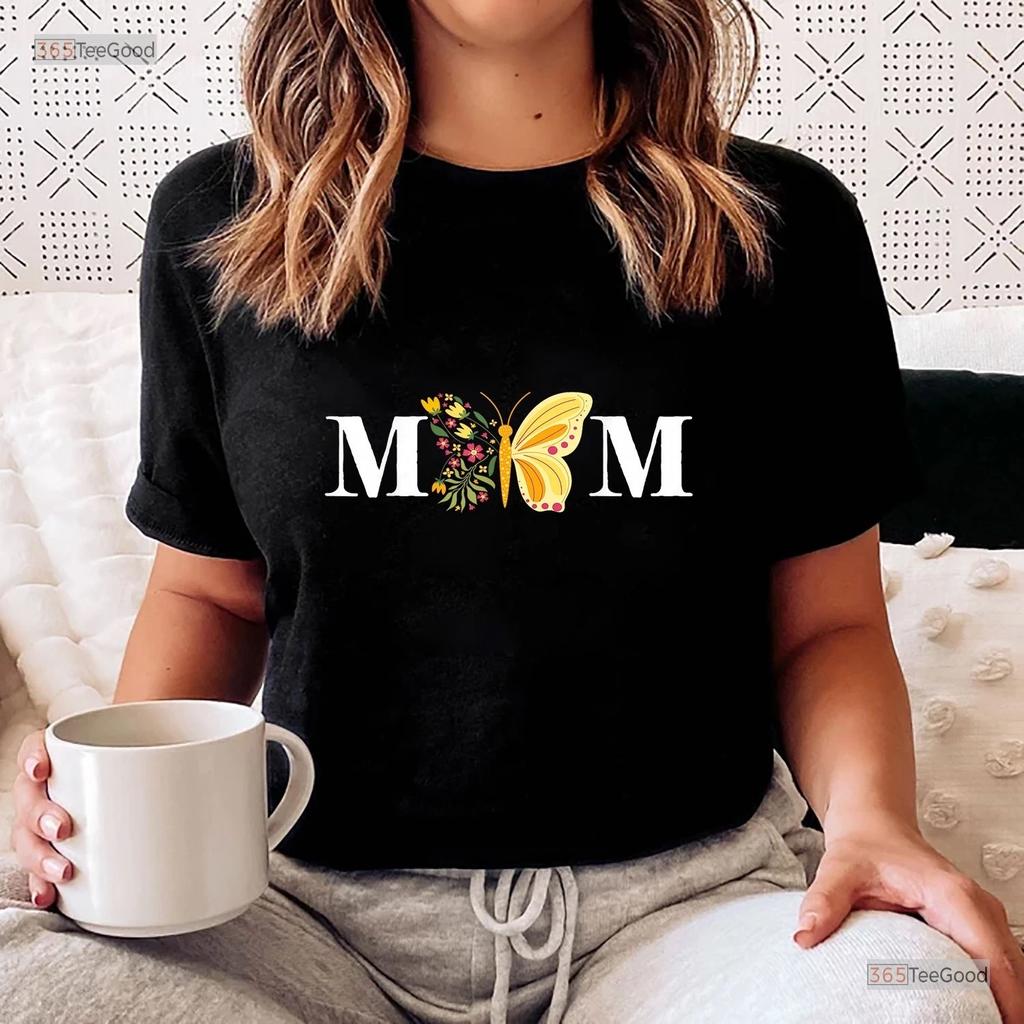 Butterfly Mom Mothers Day Shirt, Cute Insect Flower Mama Mommy T-shirt Gift