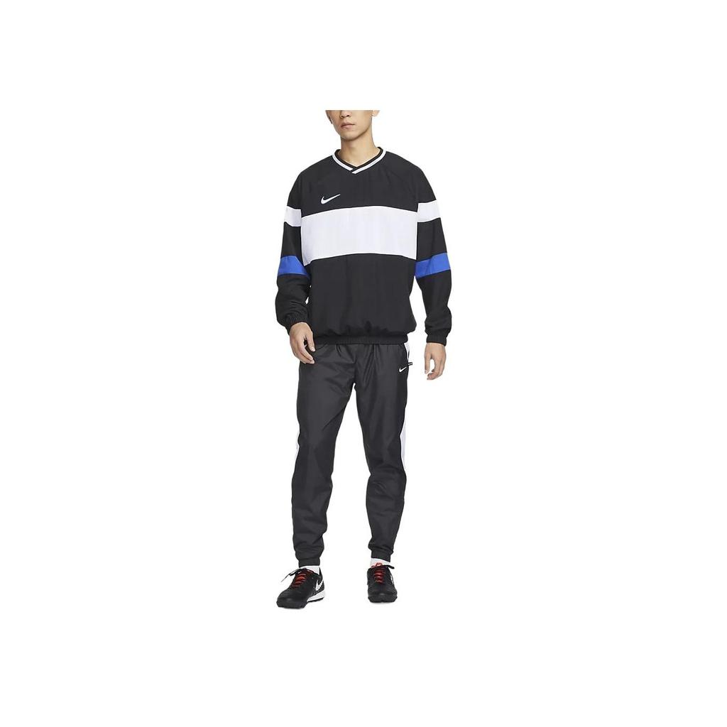 Nike Dri-Fit Academy Color Block V-образный вырез Повседневная мужская толстовка с длинным рукавом Черная FN2384-010